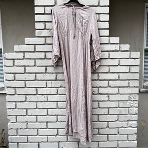 Free People Open Tie Sleeve Maxi Dress in Tan - Size Small